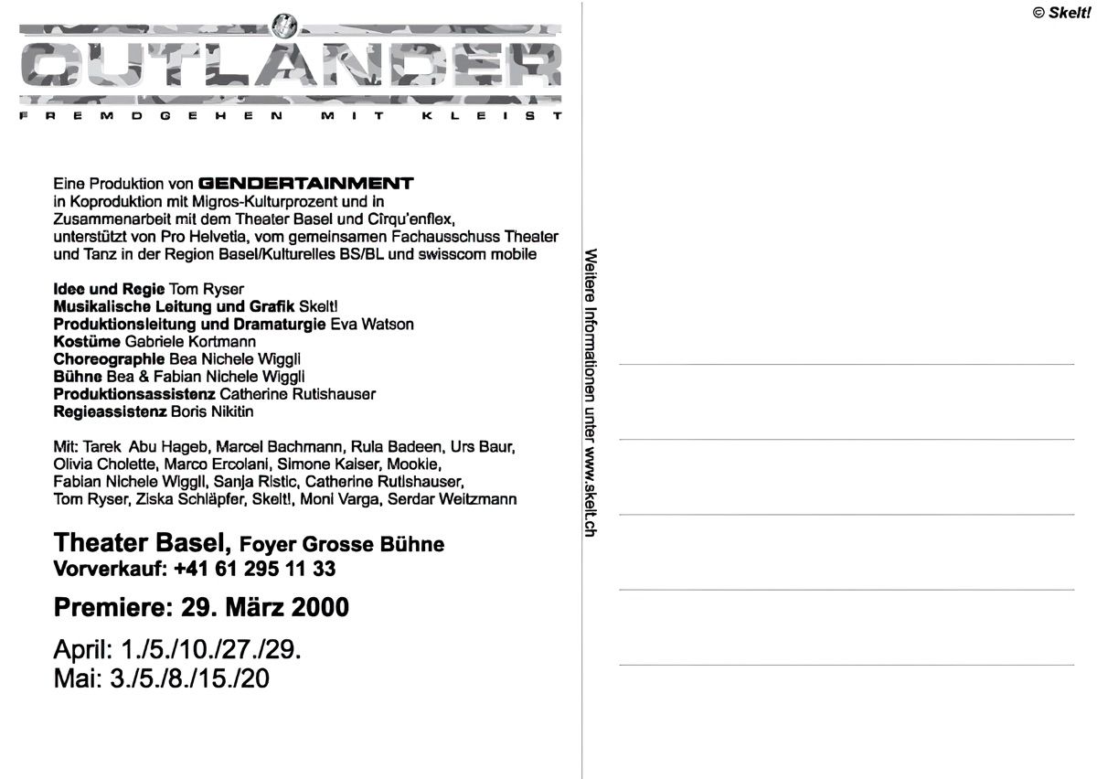 «Outlander» Postkarte (hinten)